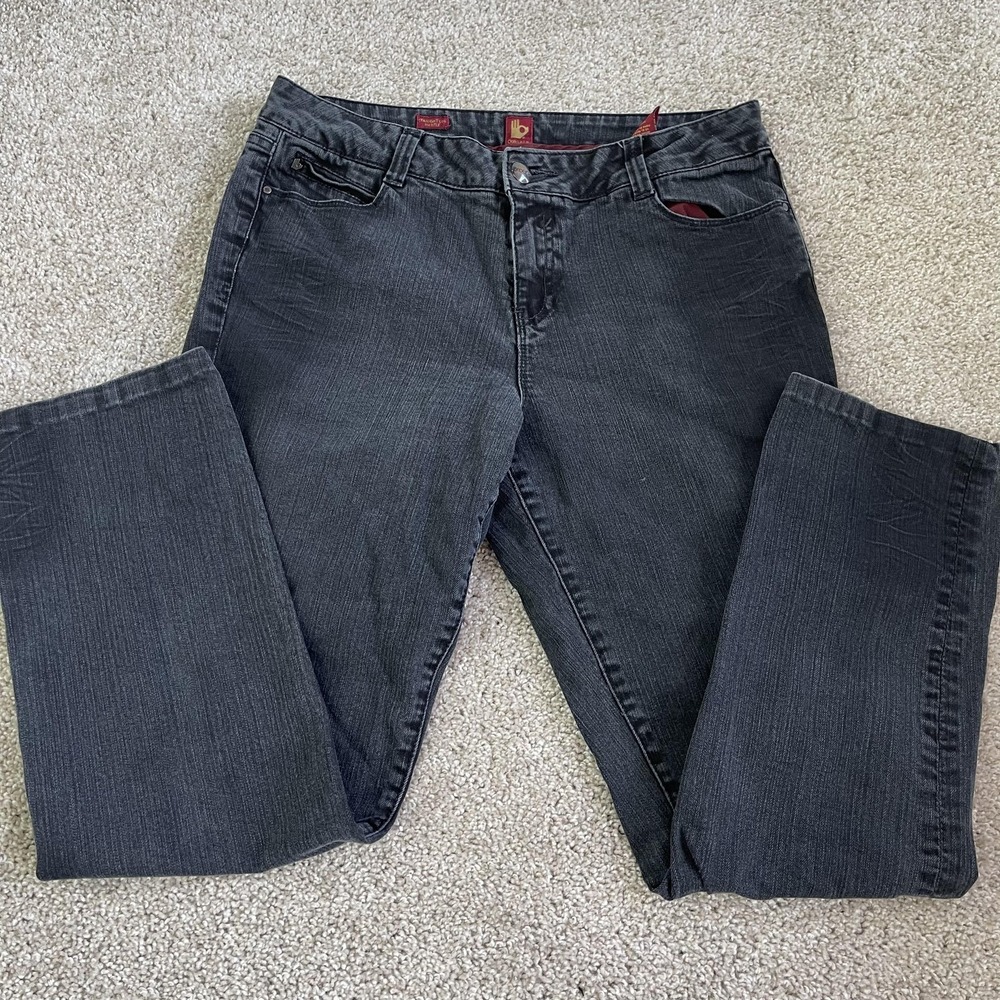 Ooh La La Hustle Straight Leg Jeans Womens 14 Charcoal Studio 54 Wash Stretch